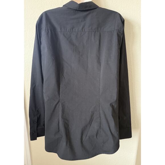 Time and Tru Black Women's Button Down Collared Long Sleeves Shirt Size XL 16-18 - Picture 5 of 6